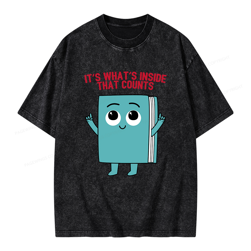 Pagewings It's What's Inside That Counts Unisex Washed T-shirt