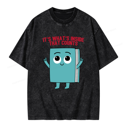 Pagewings It's What's Inside That Counts Unisex Washed T-shirt