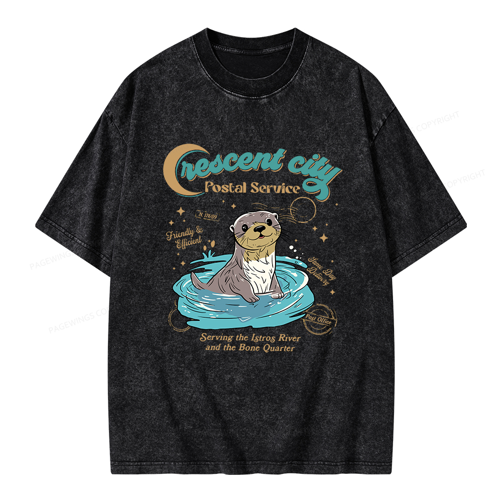 Pagewings Crescent City Postal Service Unisex Washed T-shirt