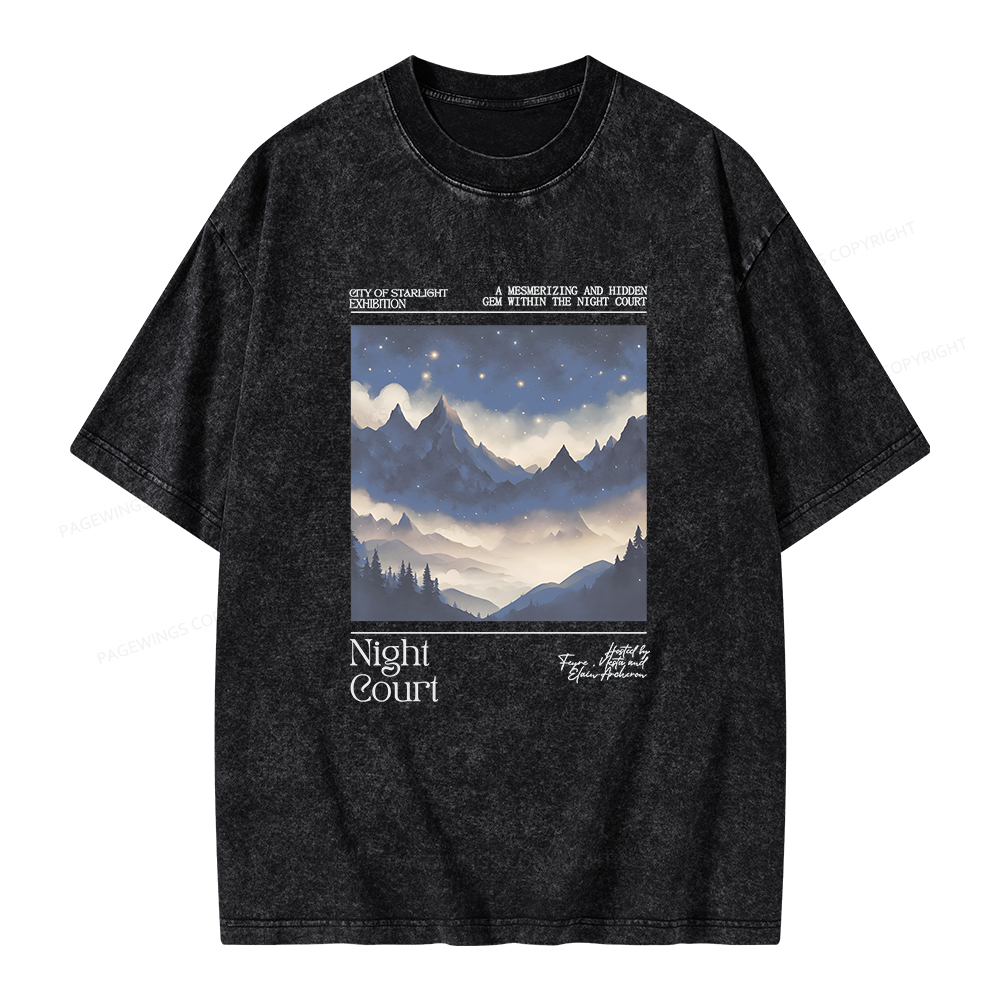 Pagewings Night Court Unisex Washed T-shirt