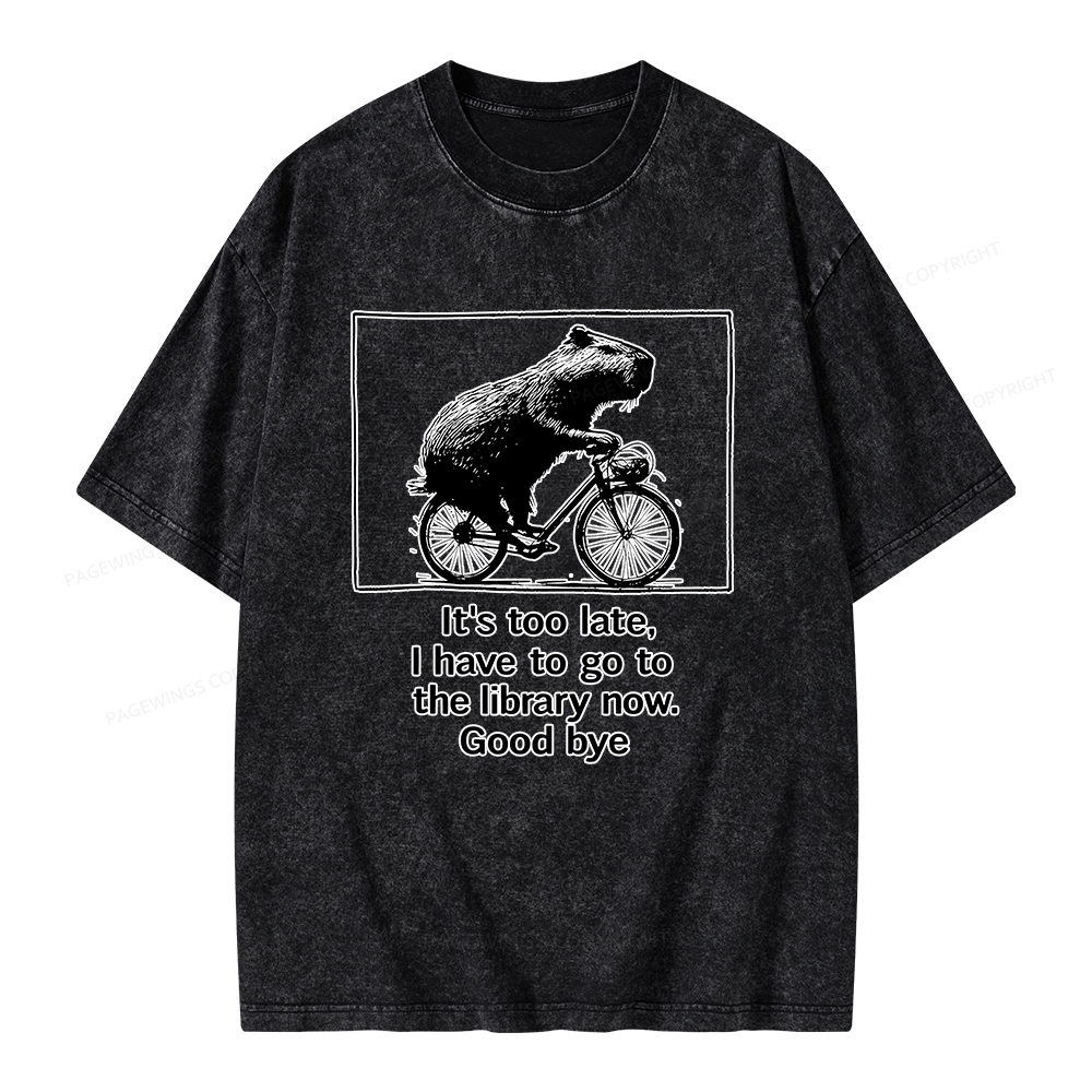 Pagewings I Have To Go To The Library Now Unisex Washed T-shirt