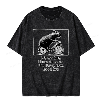 Pagewings I Have To Go To The Library Now Unisex Washed T-shirt