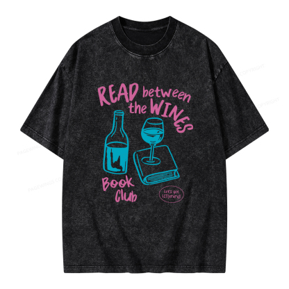 Pagewings Wine Lover Book Club Unisex Washed T-shirt