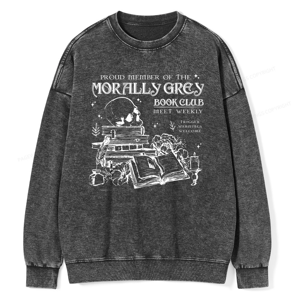 Pagewing  Morally Grey Book Club Hoodie Unisex Washed Sweatshirt