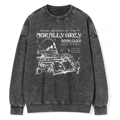 Pagewing  Morally Grey Book Club Hoodie Unisex Washed Sweatshirt