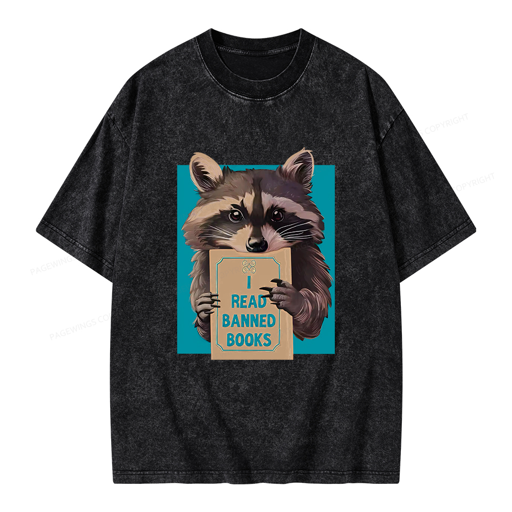 Pagewings I Read Banned Books Unisex Washed T-shirt