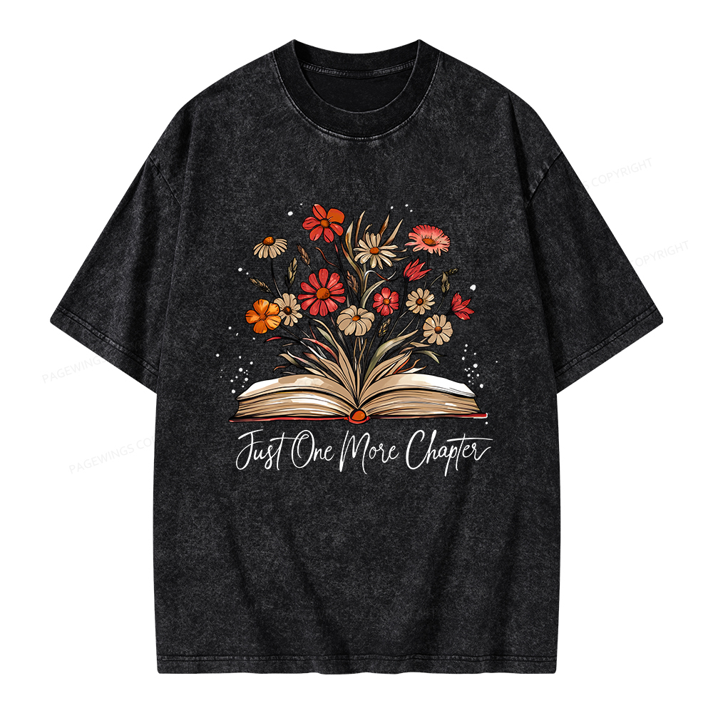 Pagewings Just One More Chapter Bookish Unisex Washed T-shirt