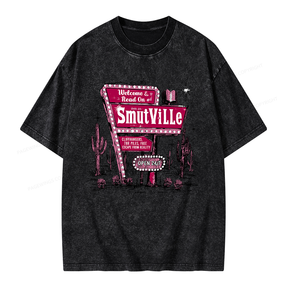 Pagewings Welcome To Smutville Unisex Washed T-shirt