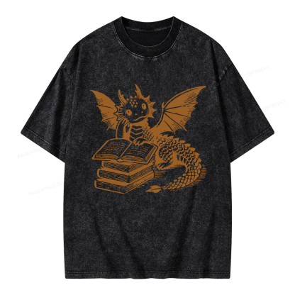 Pagewings I'm Not A Bookworm I'm A Book Dragon Unisex Washed T-shirt