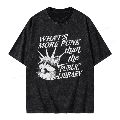 Pagewings What’s More Punk Than The Public Library Unisex Washed T-shirt