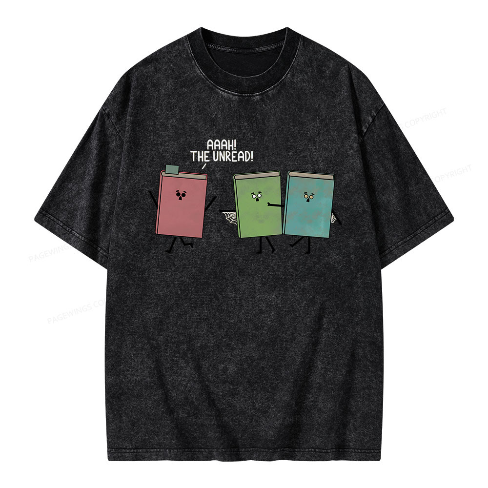 Pagewings Aaah The Unread Unisex Washed T-shirt
