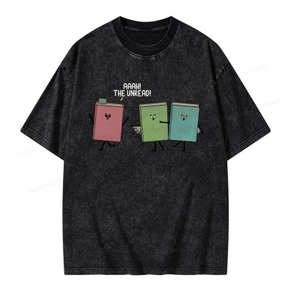 Pagewings Aaah The Unread Unisex Washed T-shirt