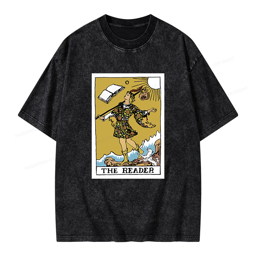 Pagewings Bookish Tarot--The Reader Unisex Washed T-shirt