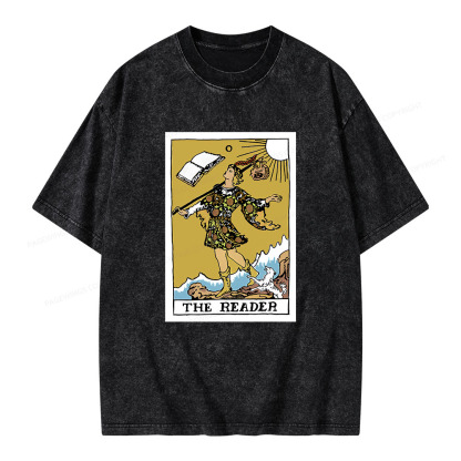 Pagewings Bookish Tarot--The Reader Unisex Washed T-shirt