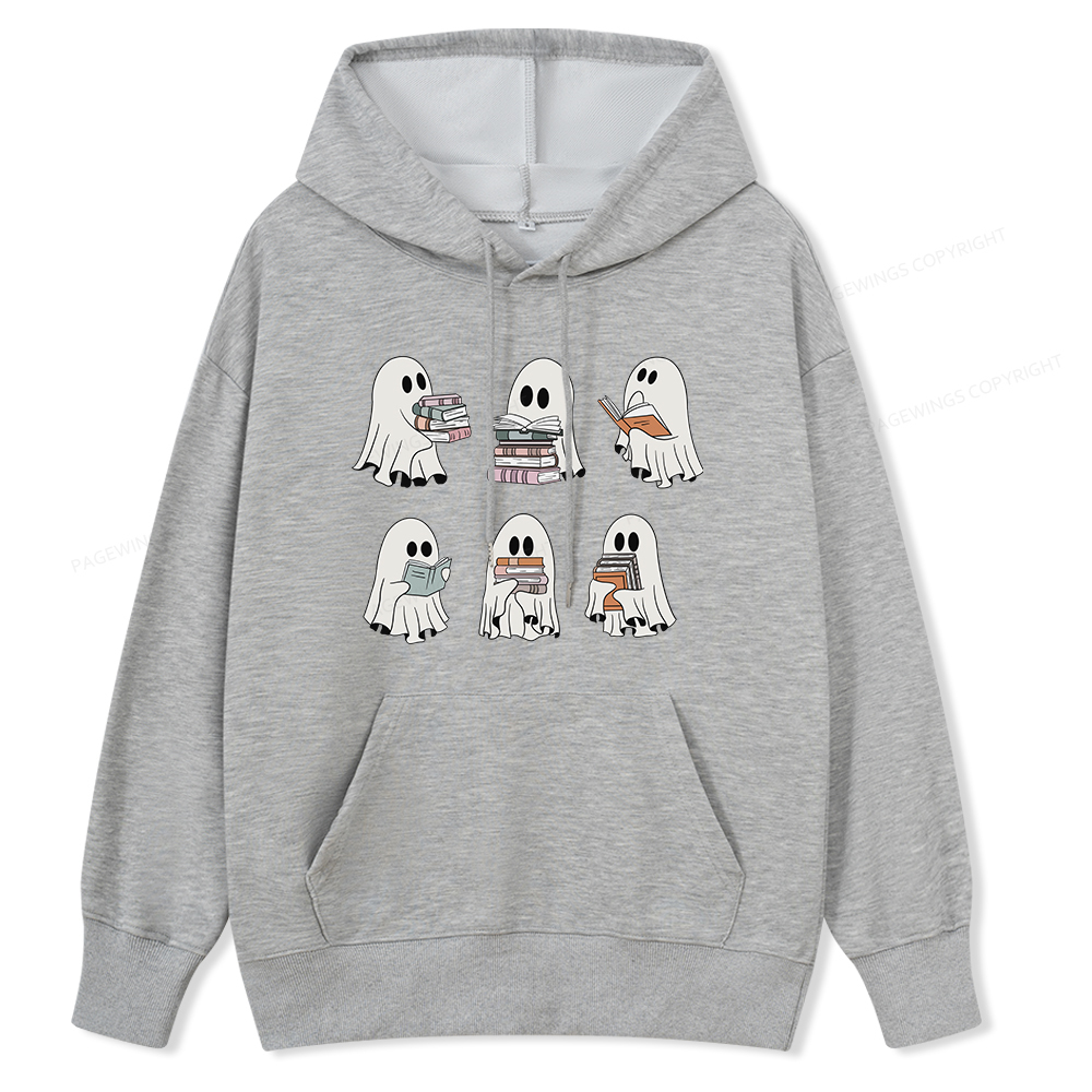 Pagewings Ghost Reading Halloween Unisex Classic Hoodie