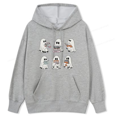 Pagewings Ghost Reading Halloween Unisex Classic Hoodie