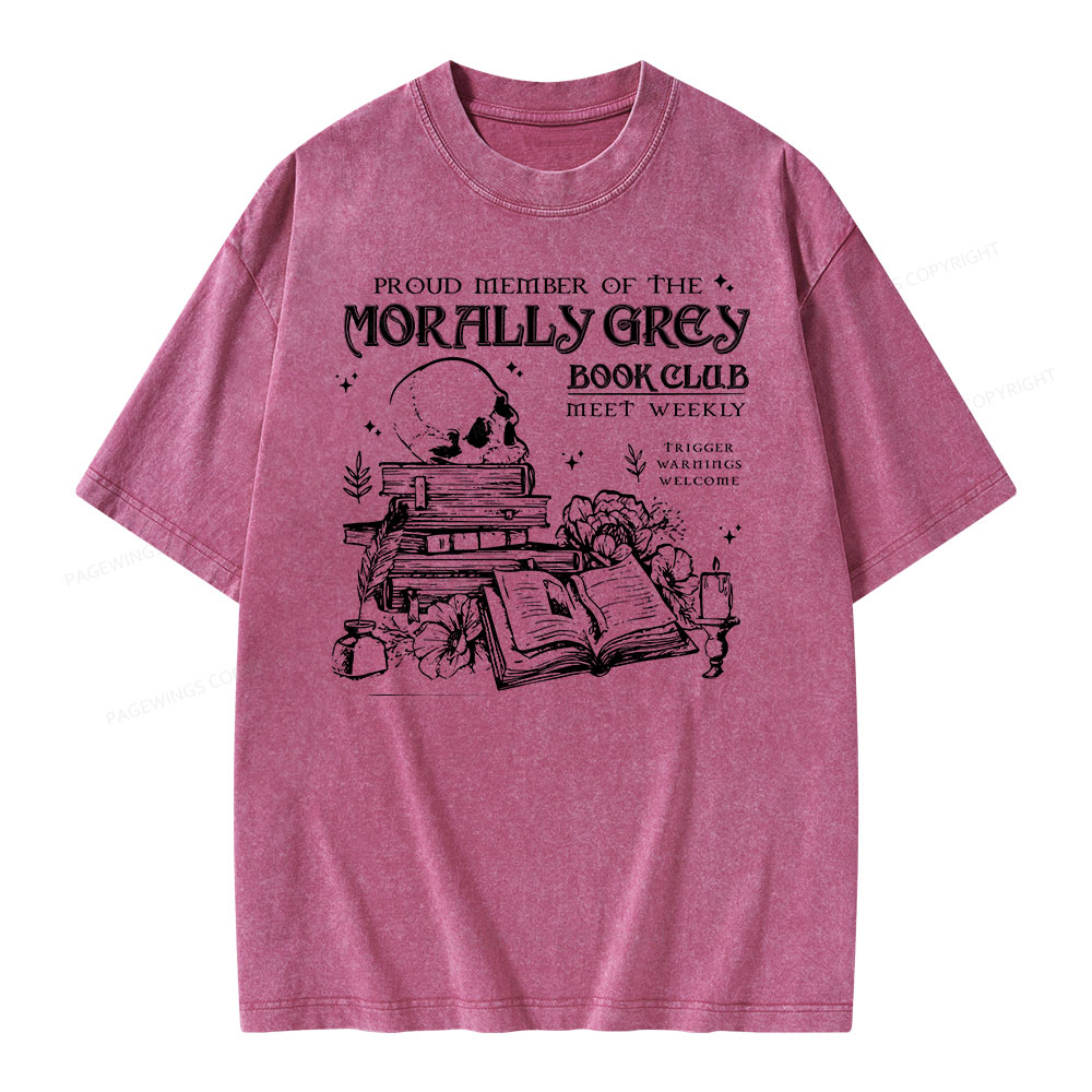 Pagewing  Morally Grey Book Club Hoodie Unisex Washed T-shirt