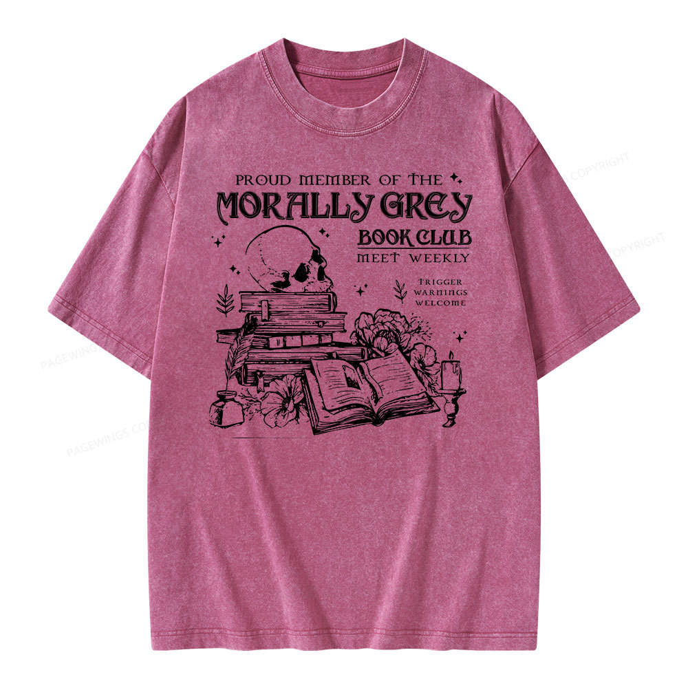 Pagewing  Morally Grey Book Club Hoodie Unisex Washed T-shirt