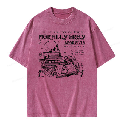 Pagewing  Morally Grey Book Club Hoodie Unisex Washed T-shirt