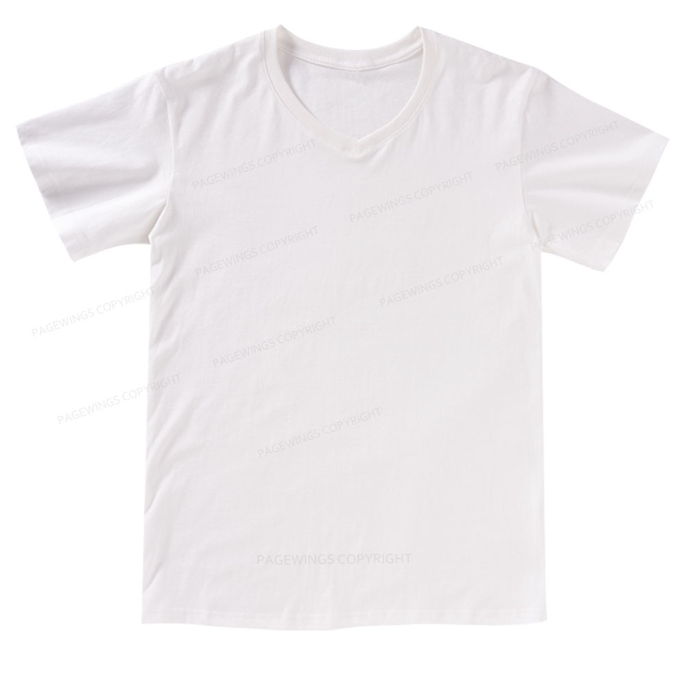 Pagewings Comfortable Solid Color V-neck T-shirt