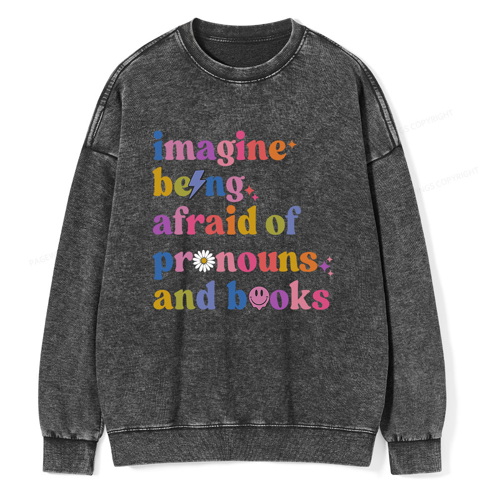 Pagewings Queer Book Club Unisex Washed Sweatshirt