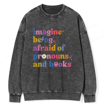 Pagewings Queer Book Club Unisex Washed Sweatshirt