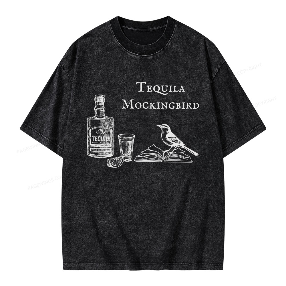 Pagewings Tequila Mockingbird Unisex Washed T-shirt