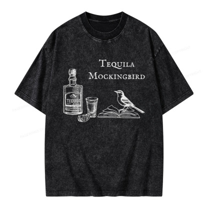 Pagewings Tequila Mockingbird Unisex Washed T-shirt