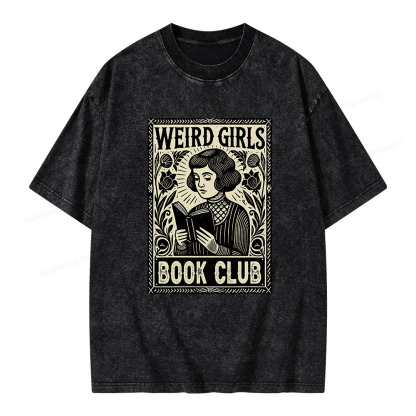 Pagewings Weird Girls Book Club Unisex Washed T-shirt