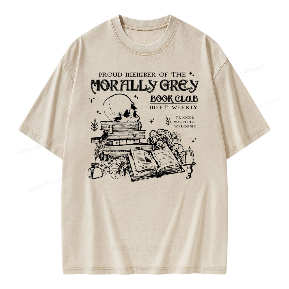 Pagewing  Morally Grey Book Club Hoodie Unisex Washed T-shirt