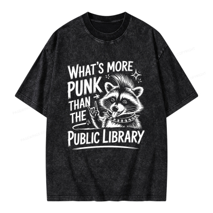 Pagewings What’s More Punk Than The Public Library Unisex Washed T-shirt