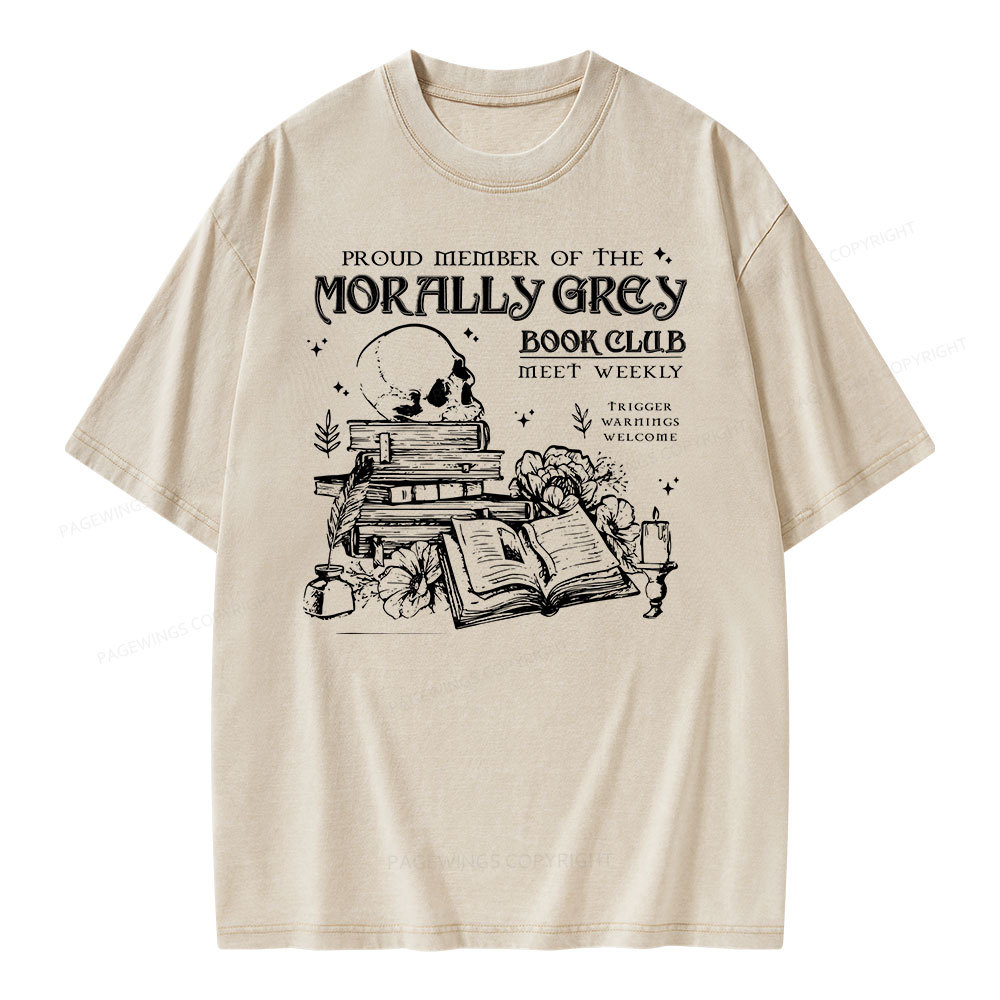 Pagewing  Morally Grey Book Club Hoodie Unisex Washed T-shirt