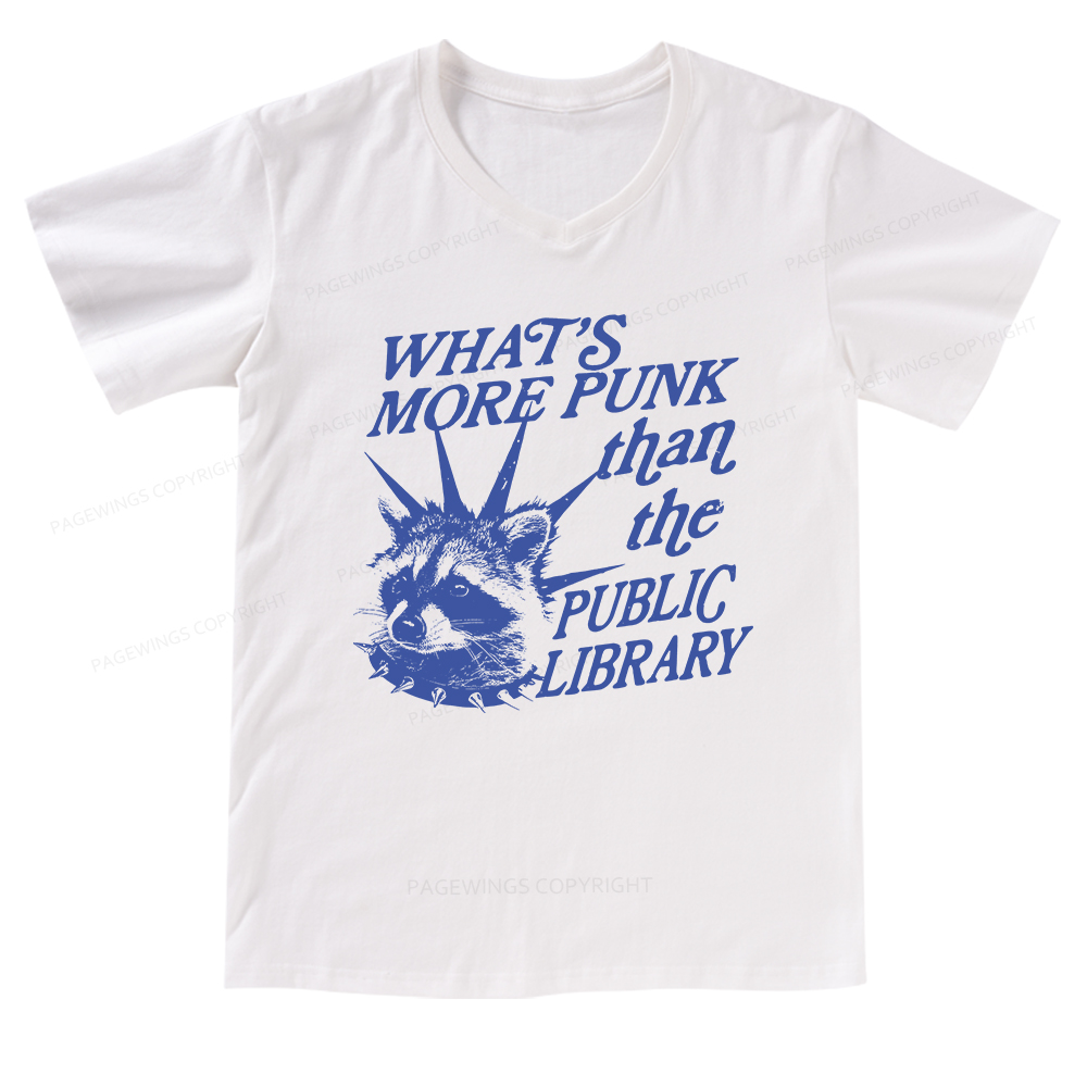 Pagewings What’s More Punk Than The Public Library V-neck T-shirt
