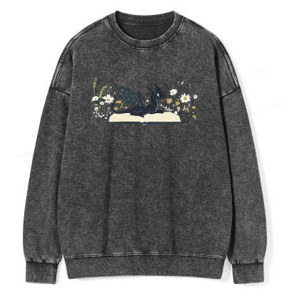 Pagewings Dragon Book Unisex Washed Sweatshirt