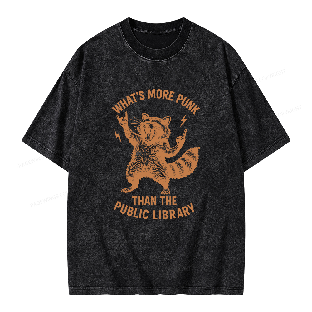 Pagewings What’s More Punk Than The Public Library Unisex Washed T-shirt