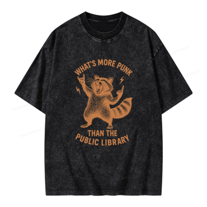 Pagewings What’s More Punk Than The Public Library Unisex Washed T-shirt