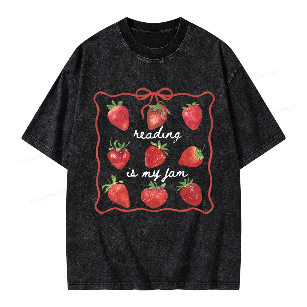 Pagewings Reading Is My Jam Unisex Washed T-shirt