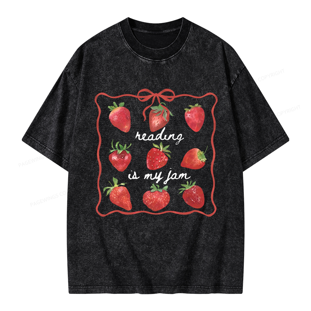 Pagewings Reading Is My Jam Unisex Washed T-shirt