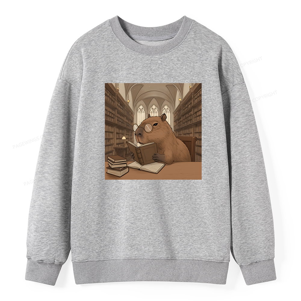 Pagewings The Reader Capybara Unisex Classic Sweatshirt