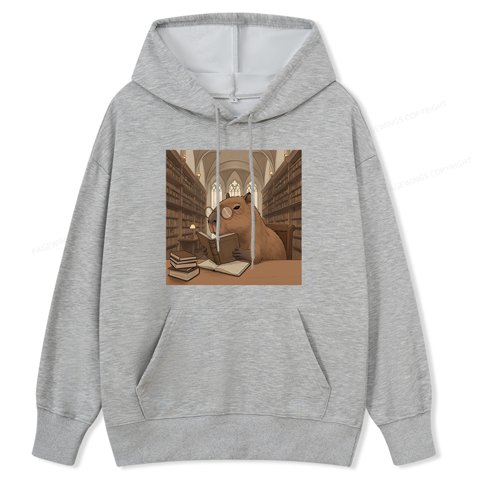 Pagewings The Reader Capybara Unisex Classic Hoodie