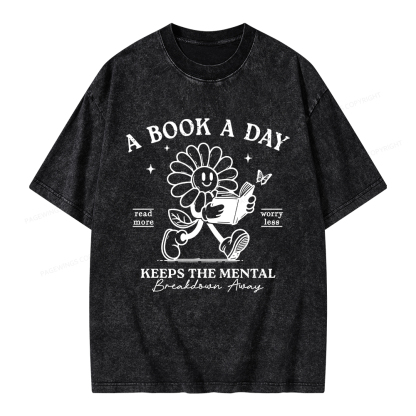 Pagewings Read More Worry Less Unisex Washed T-shirt