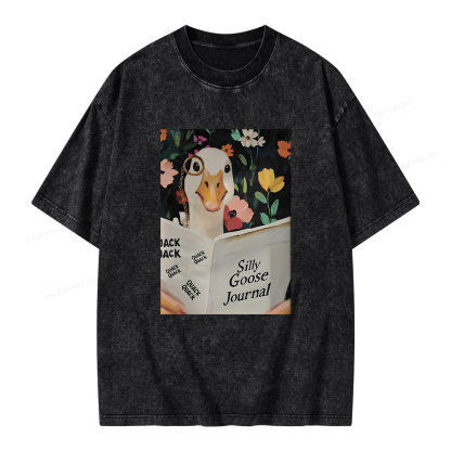 Pagewings Silly Goose Journal Unisex Washed T-shirt