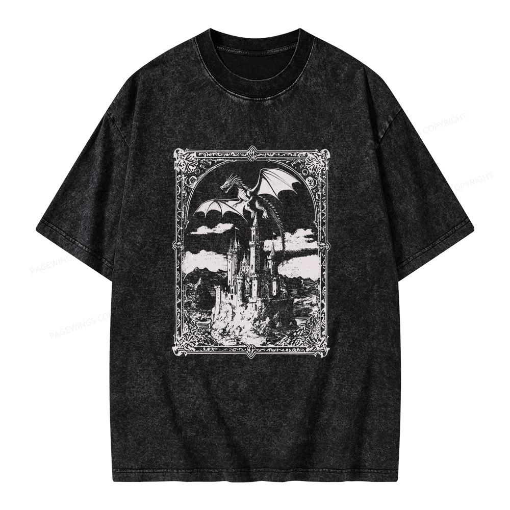 Pagewings Vintage Dragon Unisex Washed T-shirt