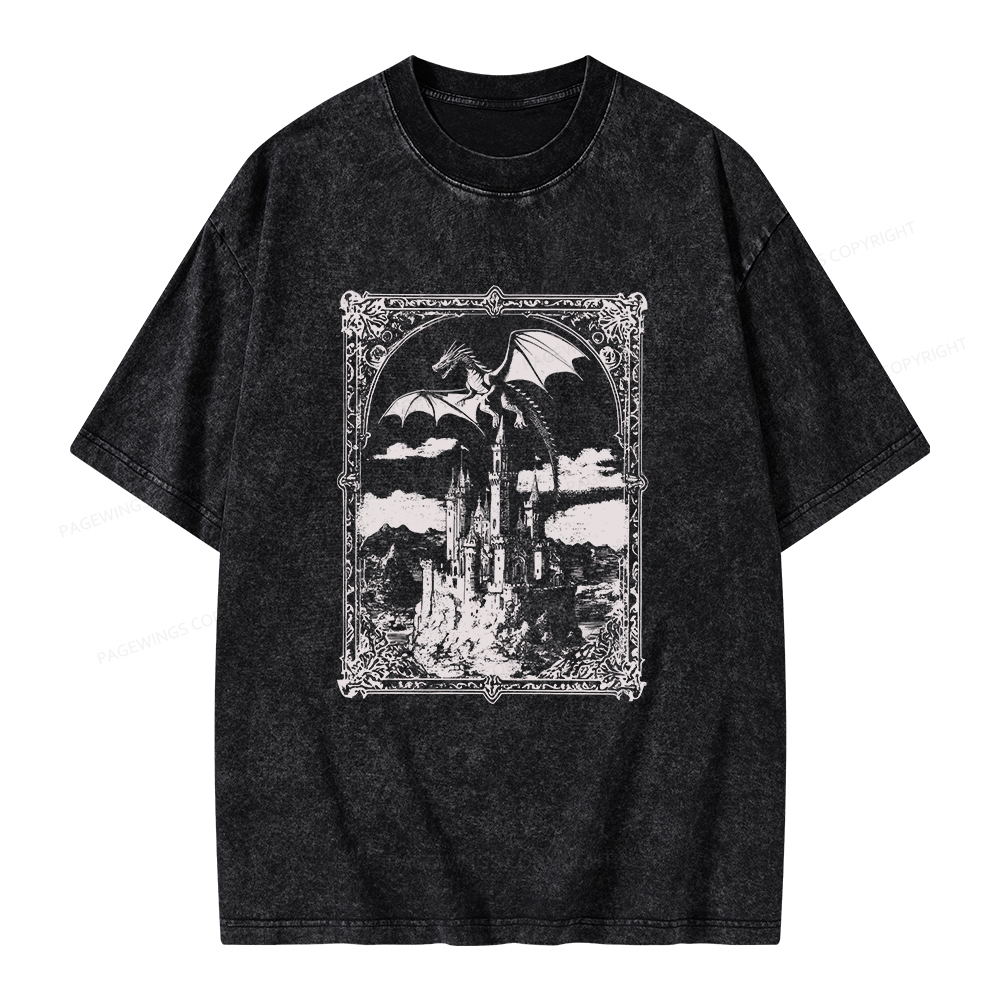 Pagewings Vintage Dragon Unisex Washed T-shirt