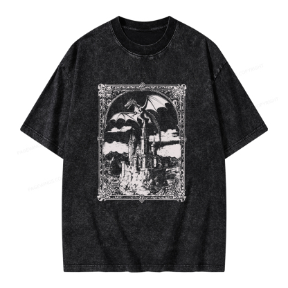 Pagewings Vintage Dragon Unisex Washed T-shirt