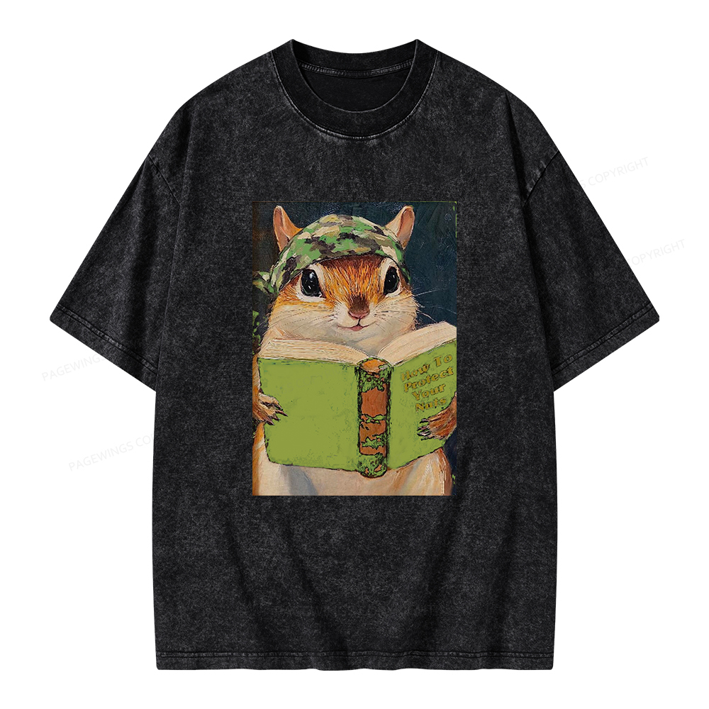 Pagewings How To Protect Your Nuts Unisex Washed T-shirt