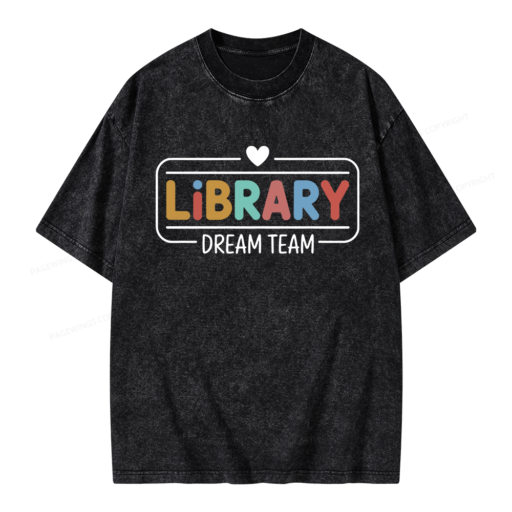Pagewings Library Dream Team Unisex Washed T-shirt