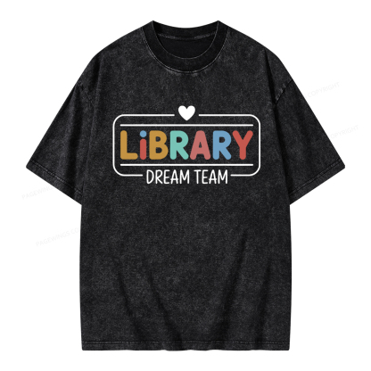 Pagewings Library Dream Team Unisex Washed T-shirt