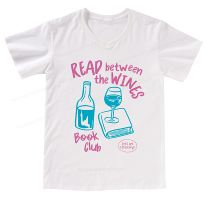 Pagewings Wine Lover Book Club V-neck T-shirt