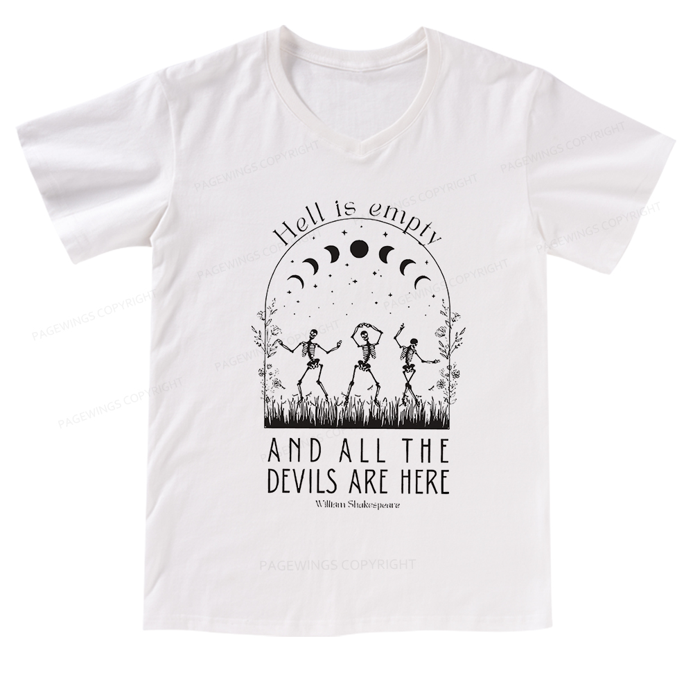 Pagewings Hell Is Empty And All The Devils Are Here V-neck T-shirt